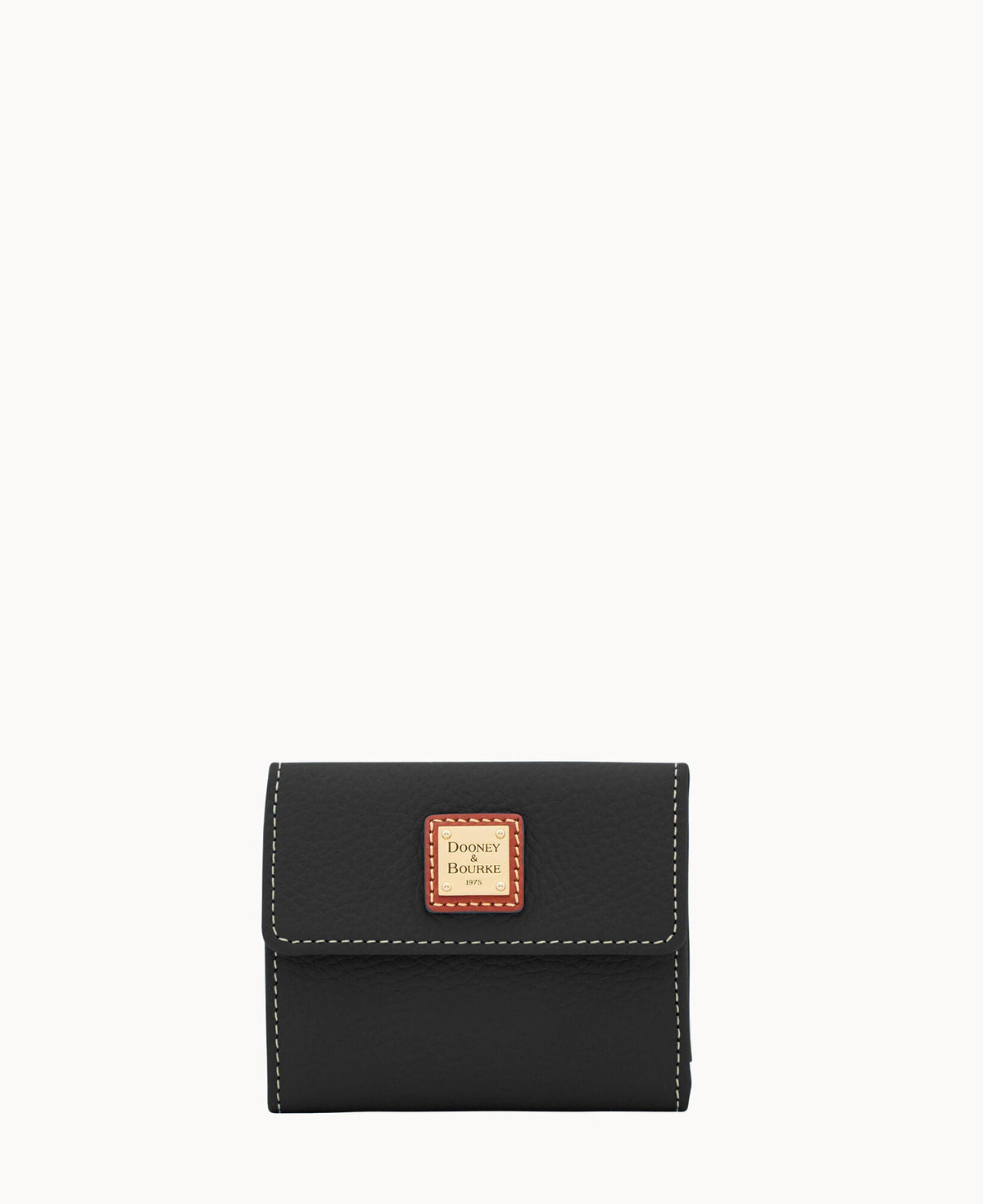 Pebble Grain Small Flap Wallet - Black