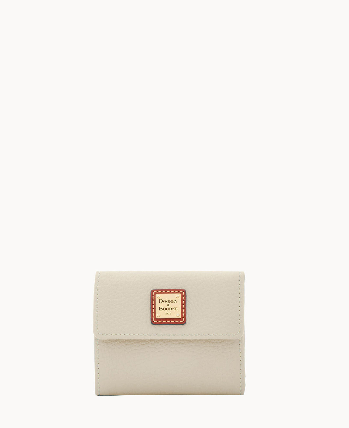 Pebble Grain Small Flap Wallet - Bone