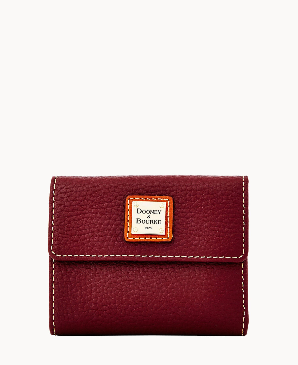 Pebble Grain Small Flap Wallet - Bordeaux