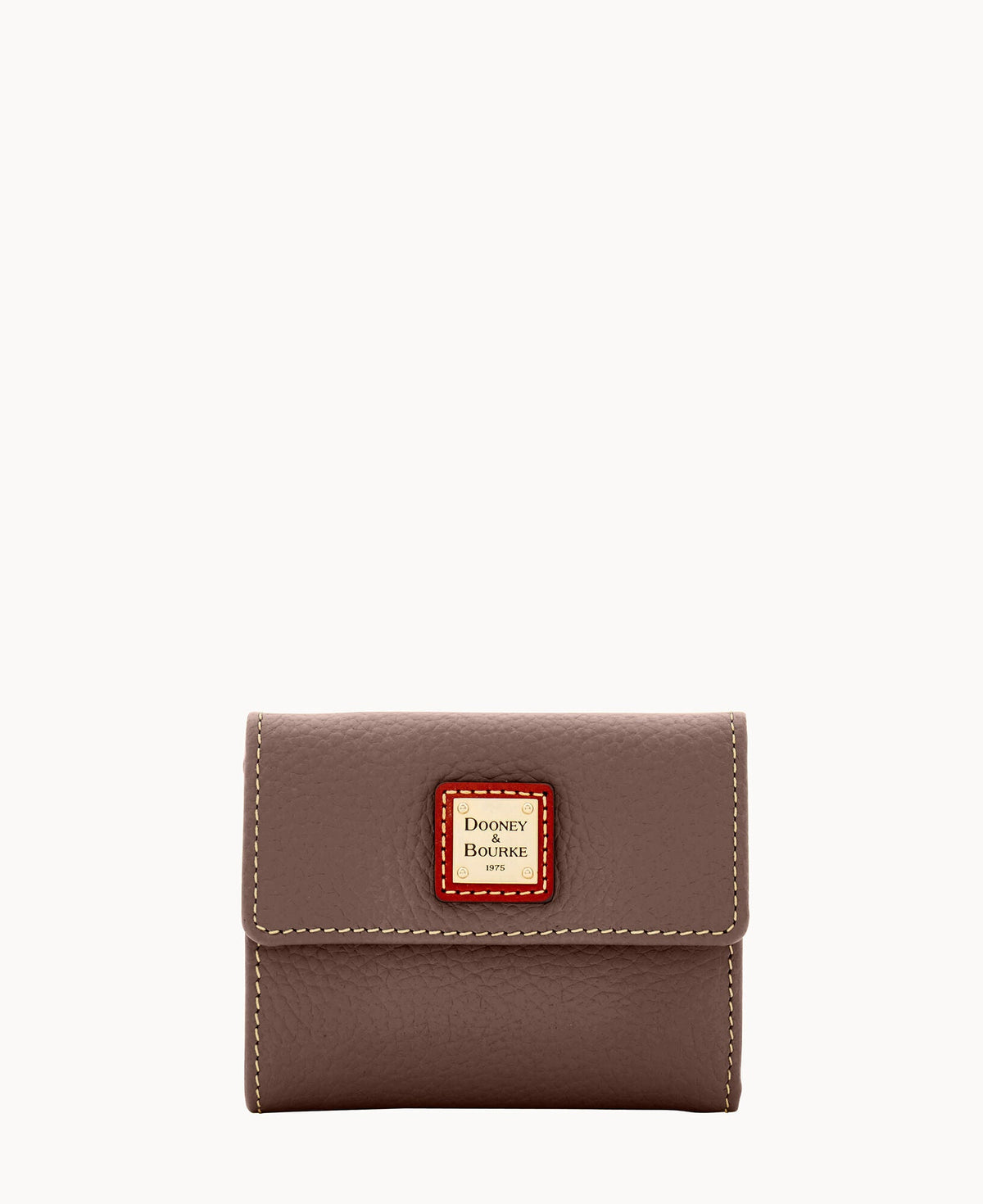 Pebble Grain Small Flap Wallet - Elephant