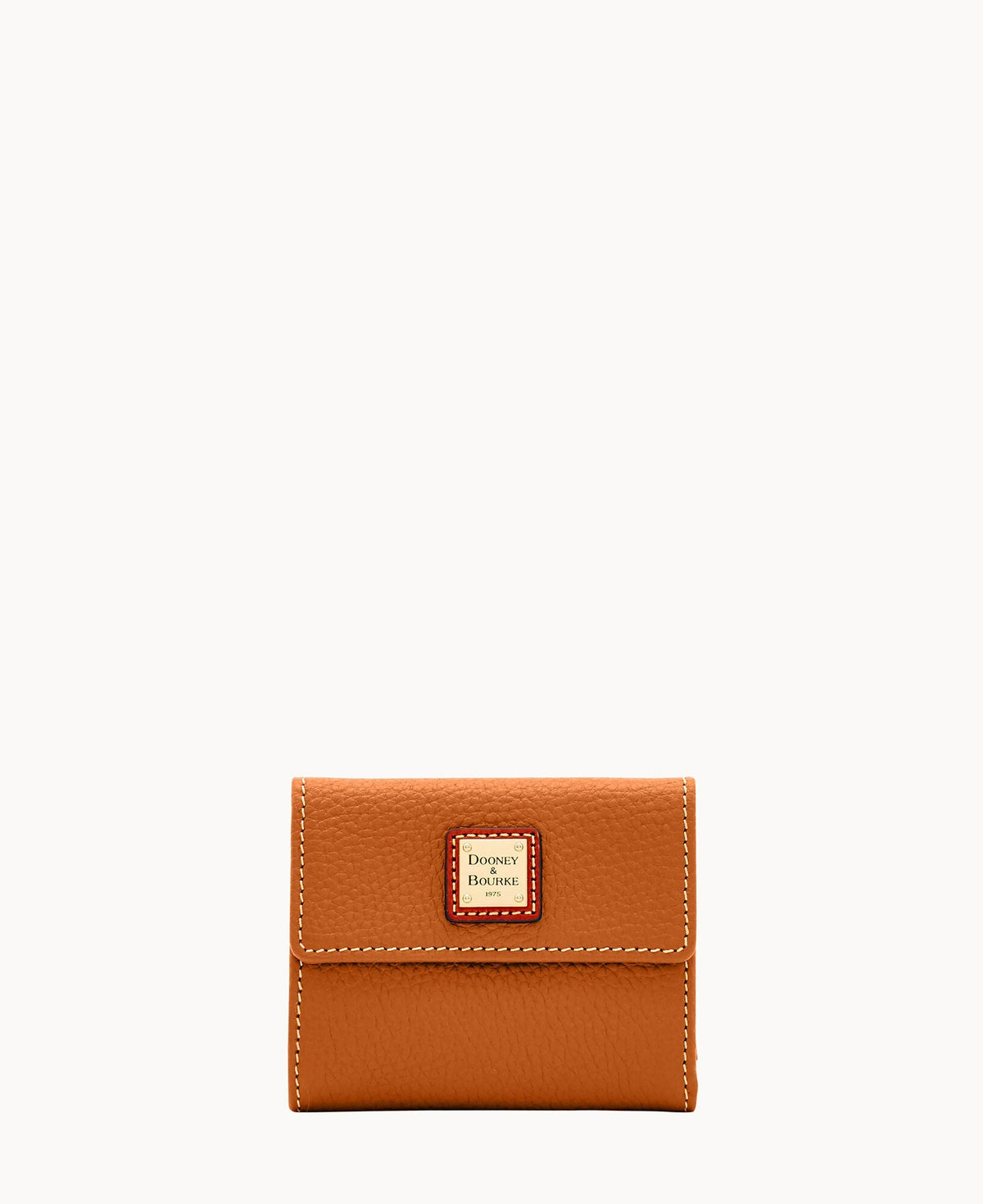 Pebble Grain Small Flap Wallet - French Caramel