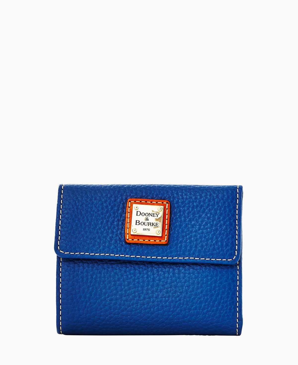 Pebble Grain Small Flap Wallet - Jeans