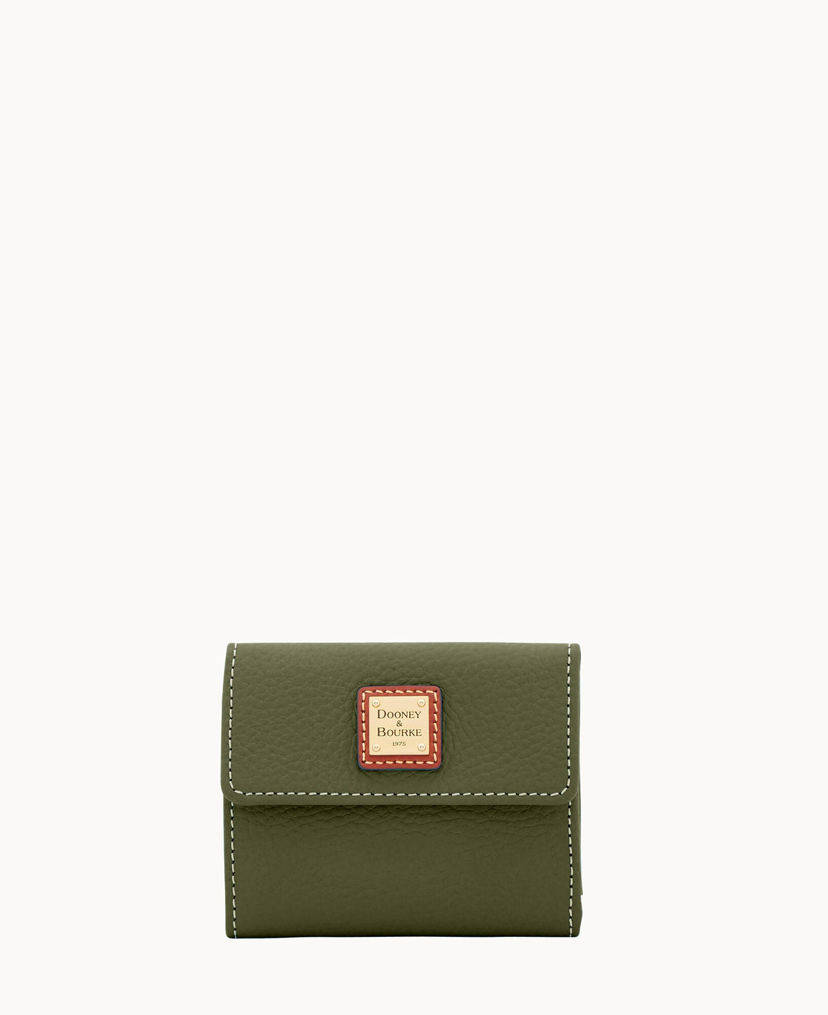 Pebble Grain Small Flap Wallet - Olive