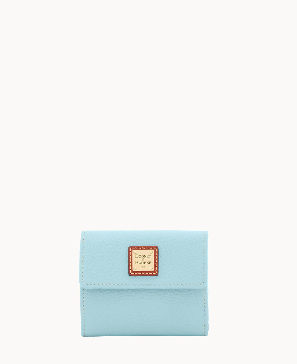 Pebble Grain Small Flap Wallet - Pale Blue