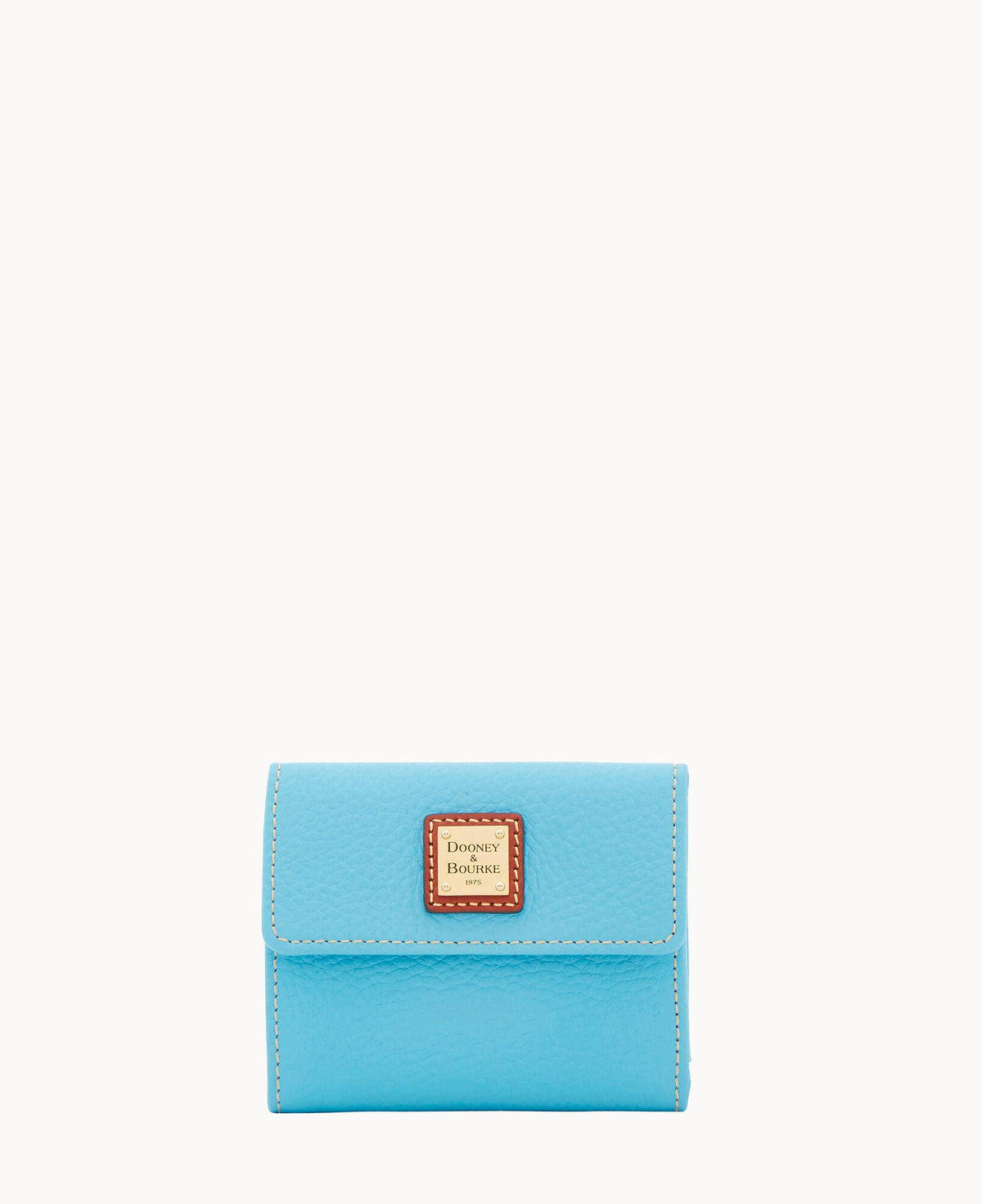Pebble Grain Small Flap Wallet - Sky Blue