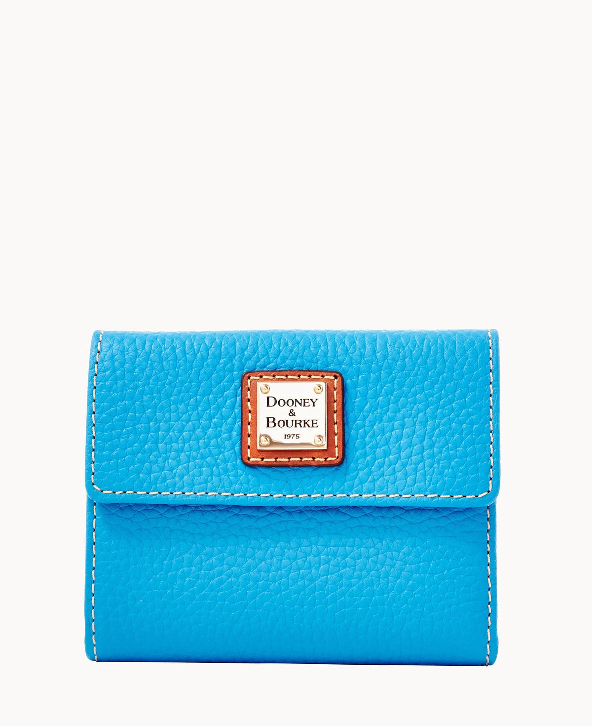 Pebble Grain Small Flap Wallet - Sky
