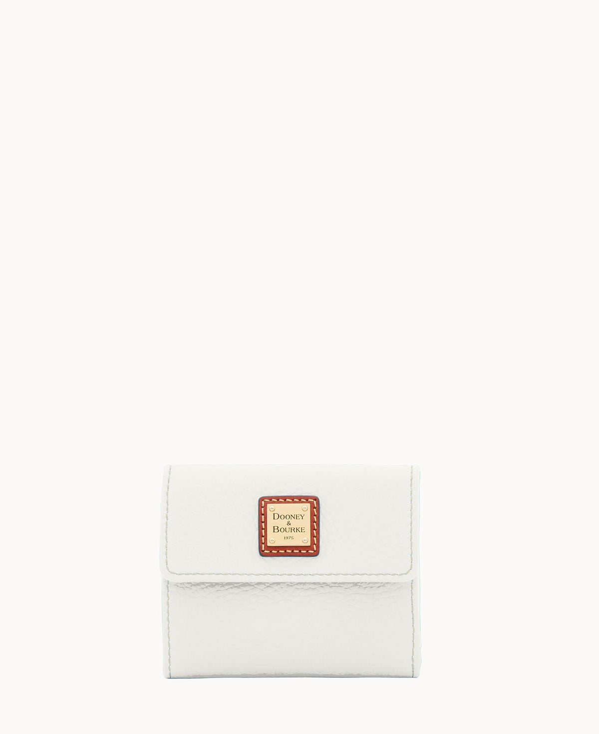Pebble Grain Small Flap Wallet - White