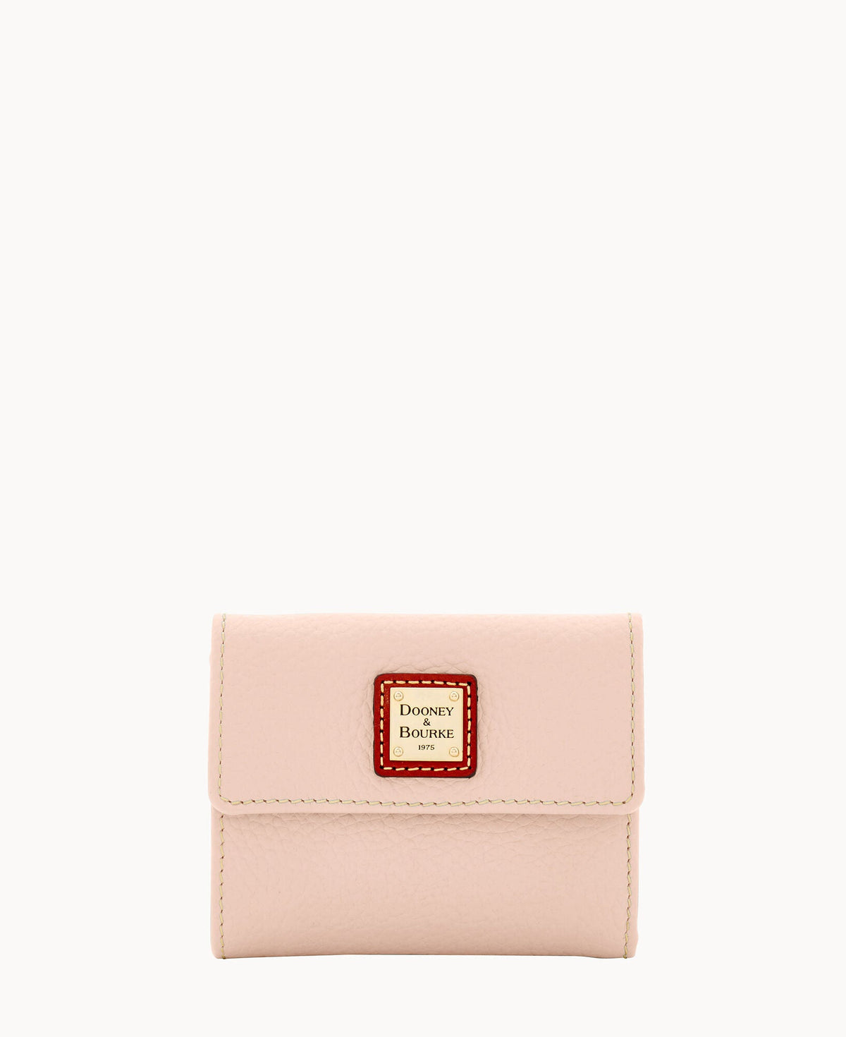 Pebble Grain Small Flap Wallet - Blush