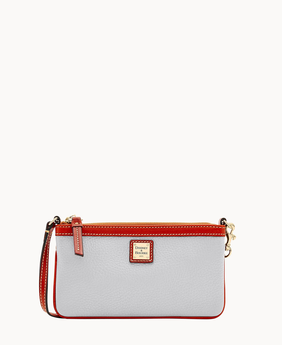 Pebble Grain Large Slim Wristlet - Fog
