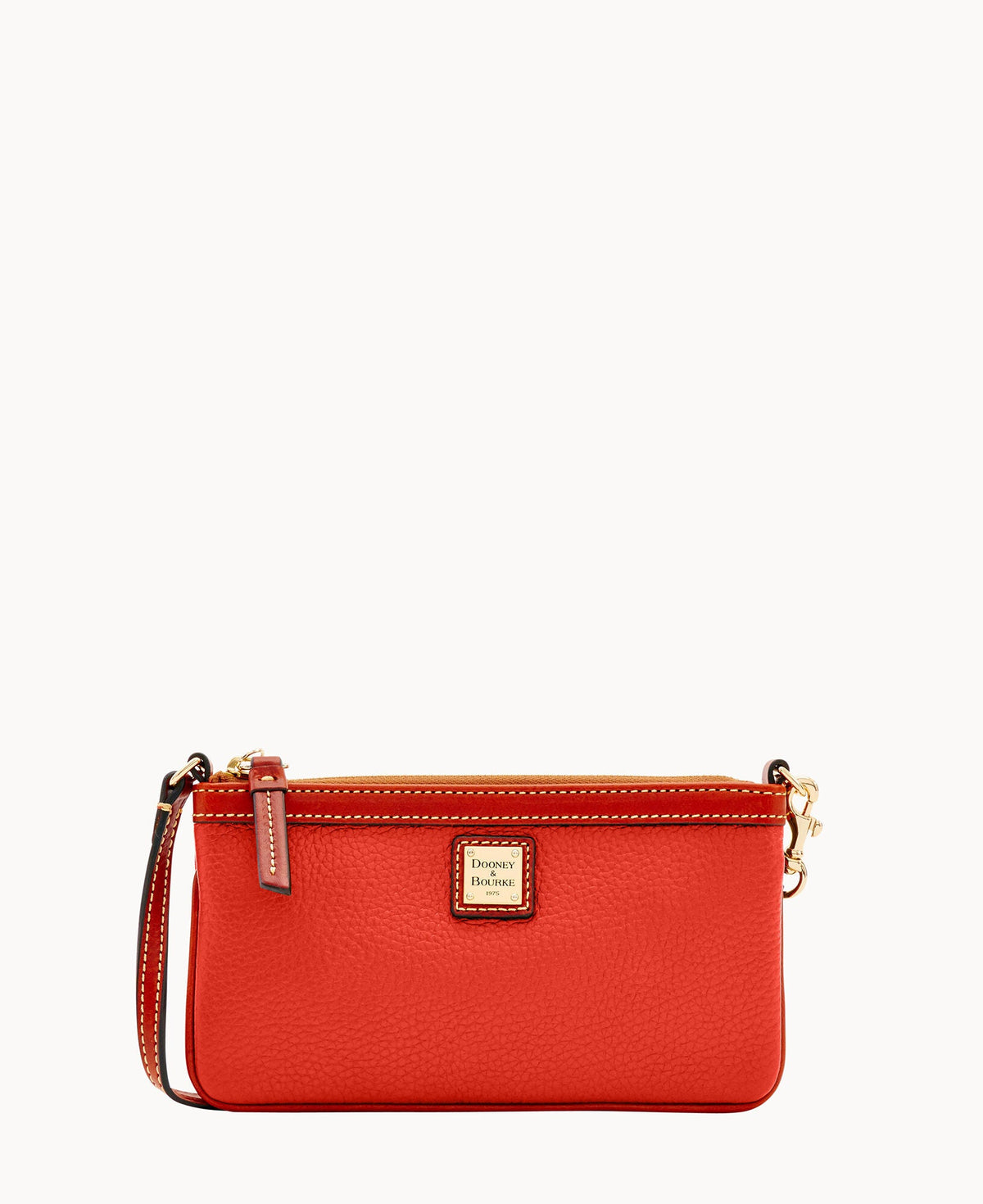 Pebble Grain Large Slim Wristlet - Geranium