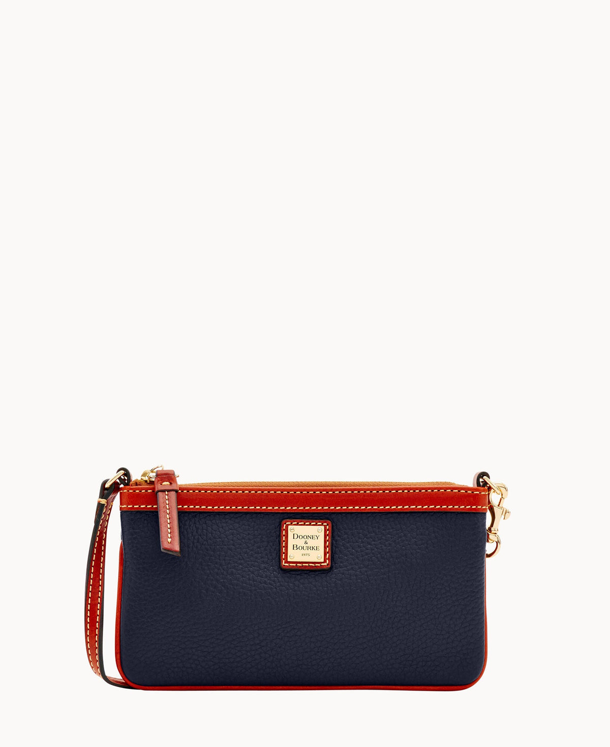 Pebble Grain Large Slim Wristlet - Midnight Blue