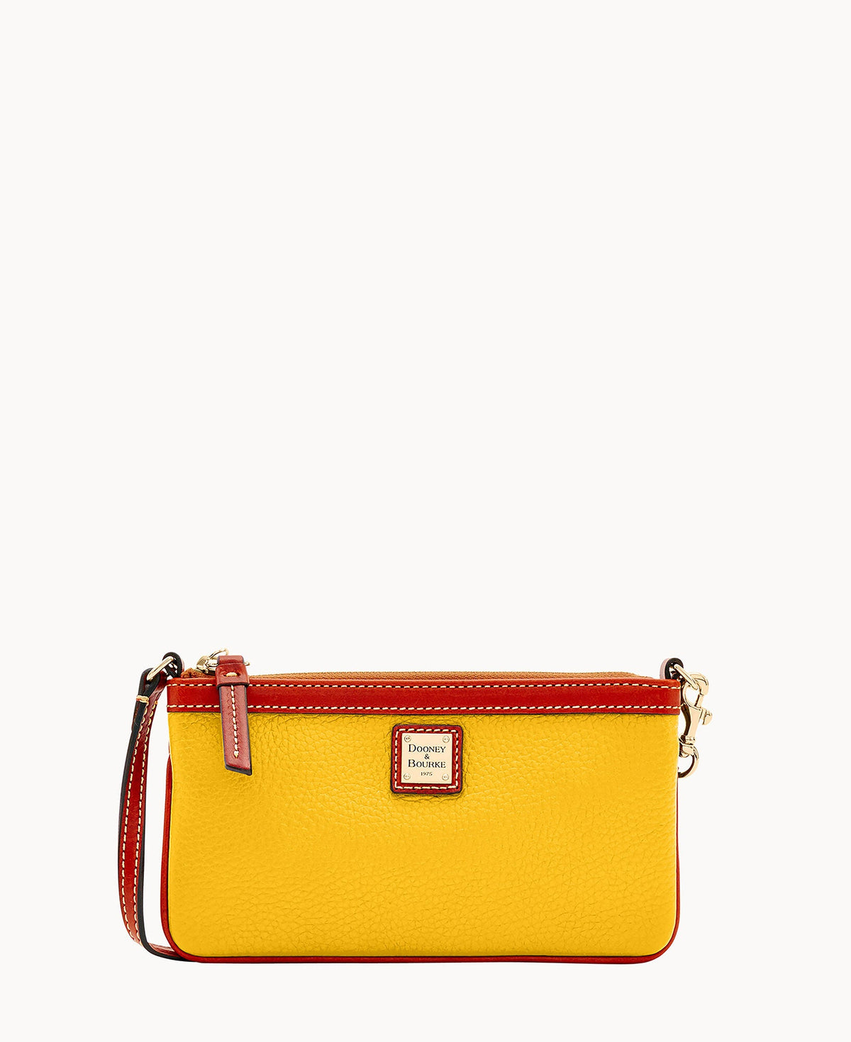 Pebble Grain Large Slim Wristlet - Sunflower