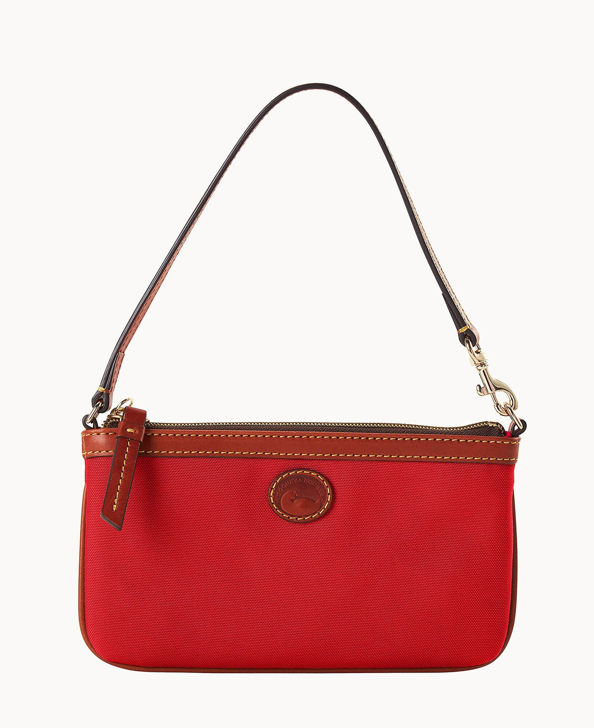 Nylon Large Slim Wristlet - Red