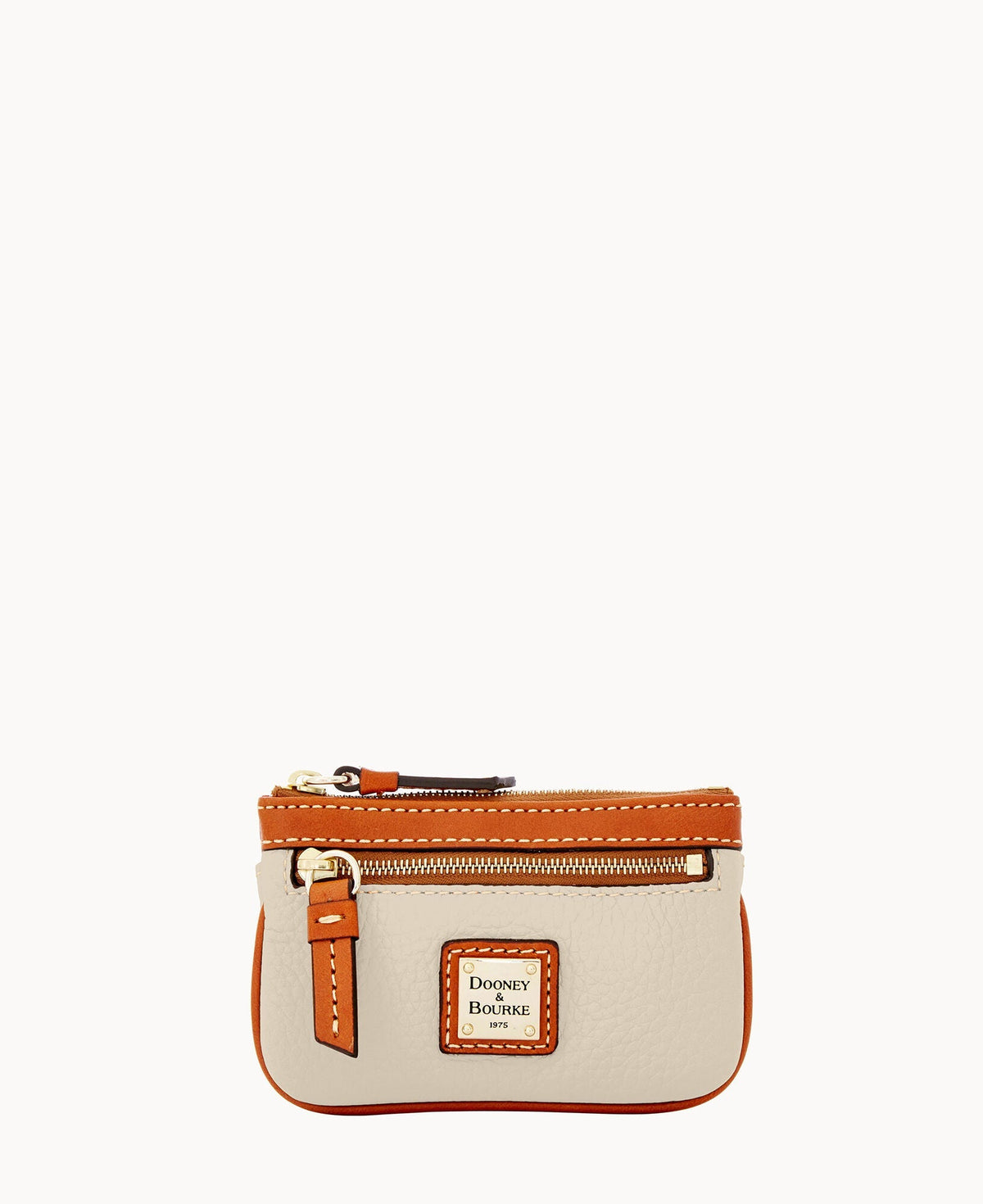 Pebble Grain Small Coin Case - Bone