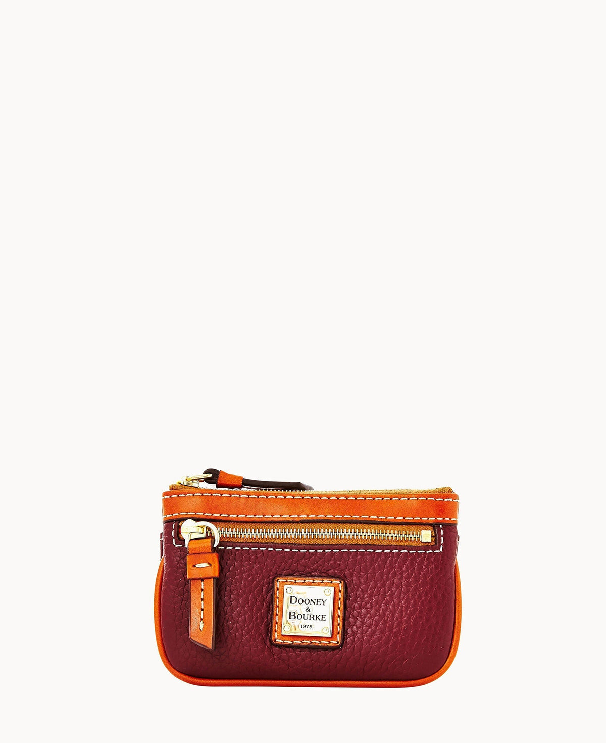 Pebble Grain Small Coin Case - Bordeaux
