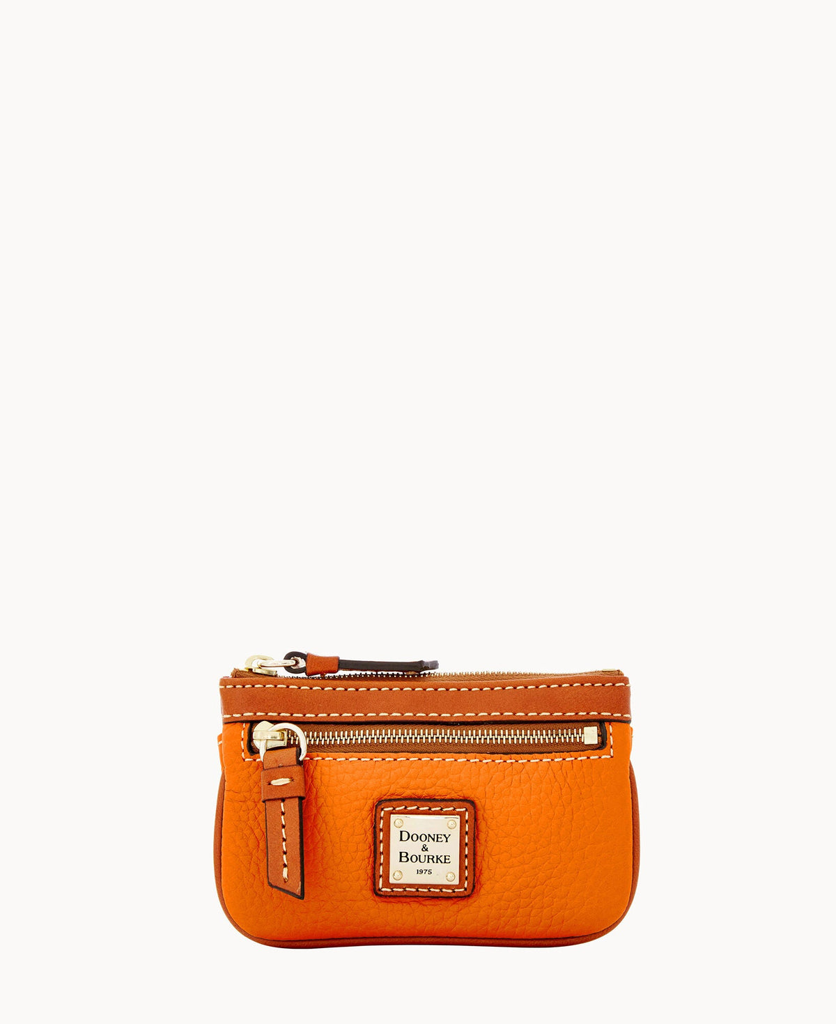Pebble Grain Small Coin Case - Clementine