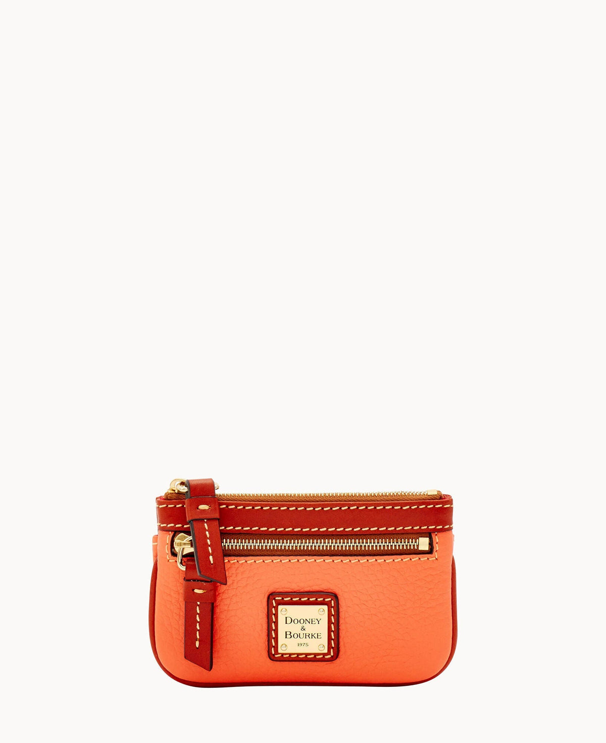 Pebble Grain Small Coin Case - Coral