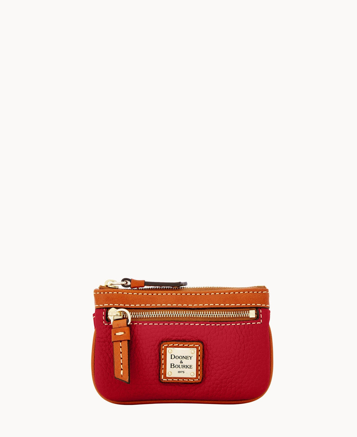 Pebble Grain Small Coin Case - Red