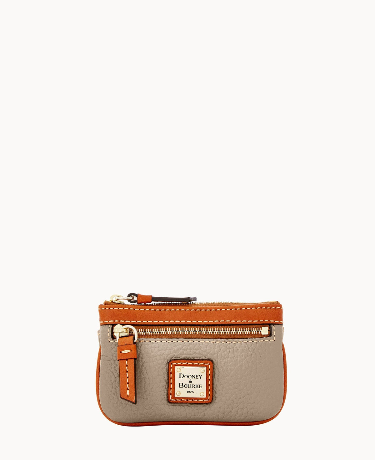 Pebble Grain Small Coin Case - Taupe