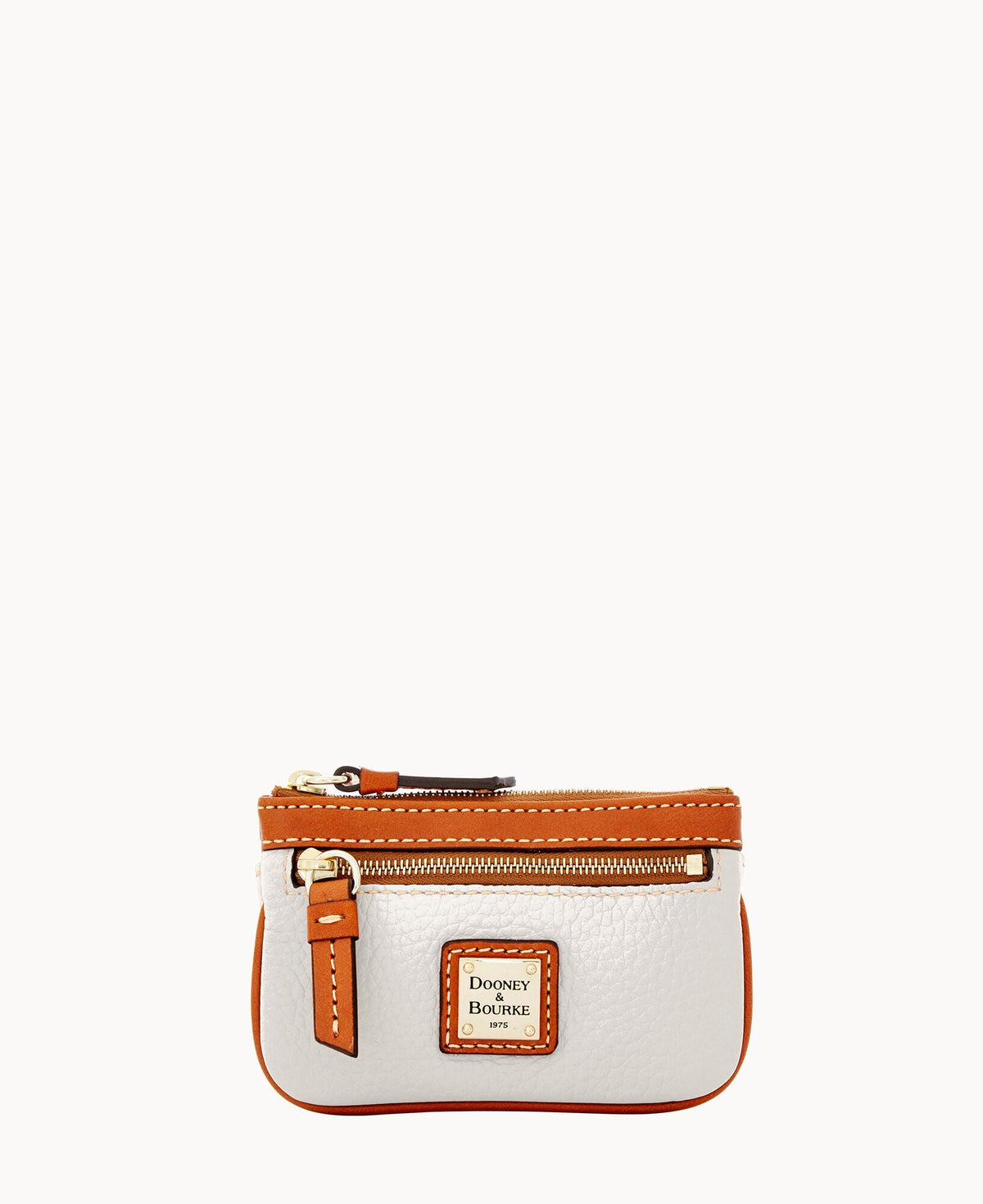 Pebble Grain Small Coin Case - White