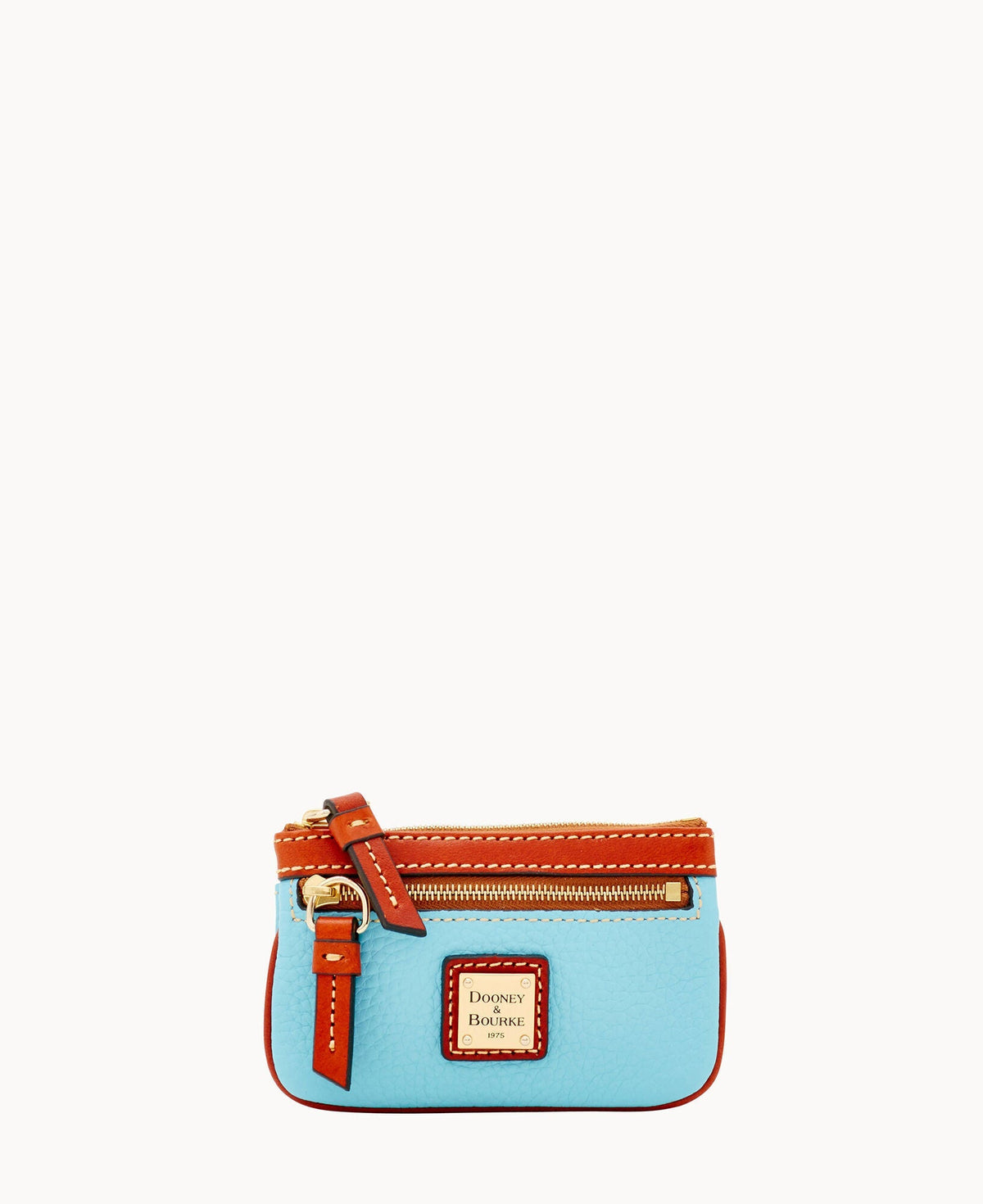 Pebble Grain Small Coin Case - Caribbean Blue
