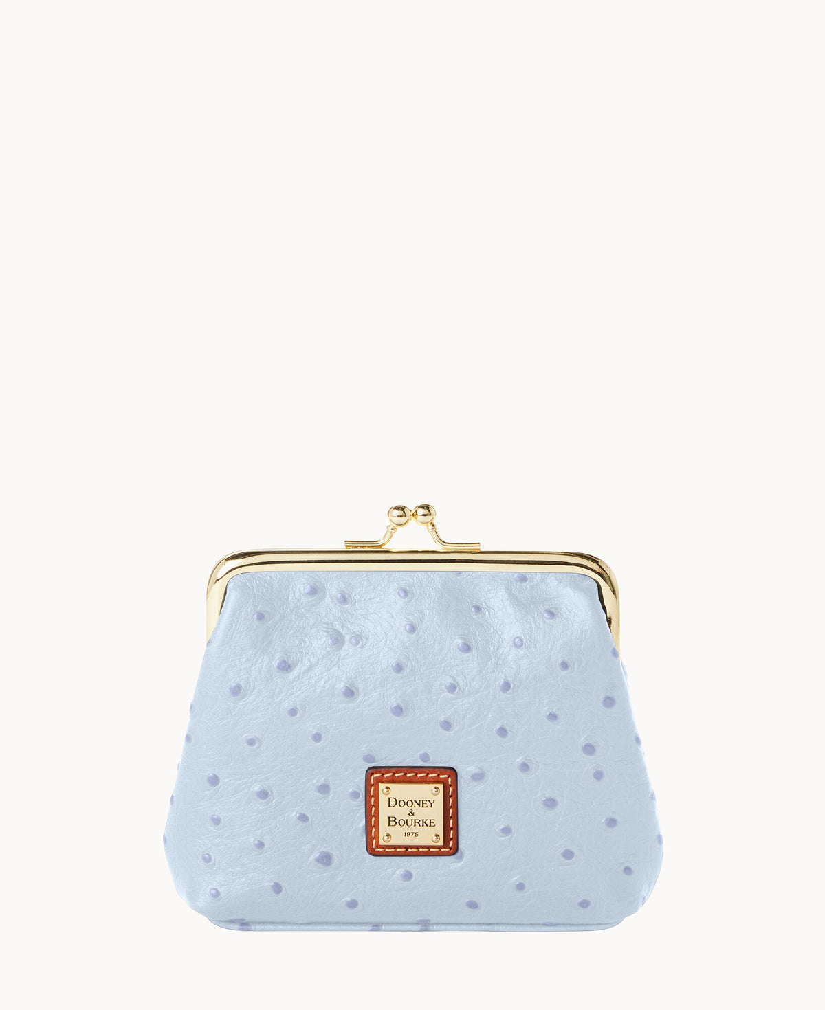 Ostrich Large Framed Purse - Glacier Blue