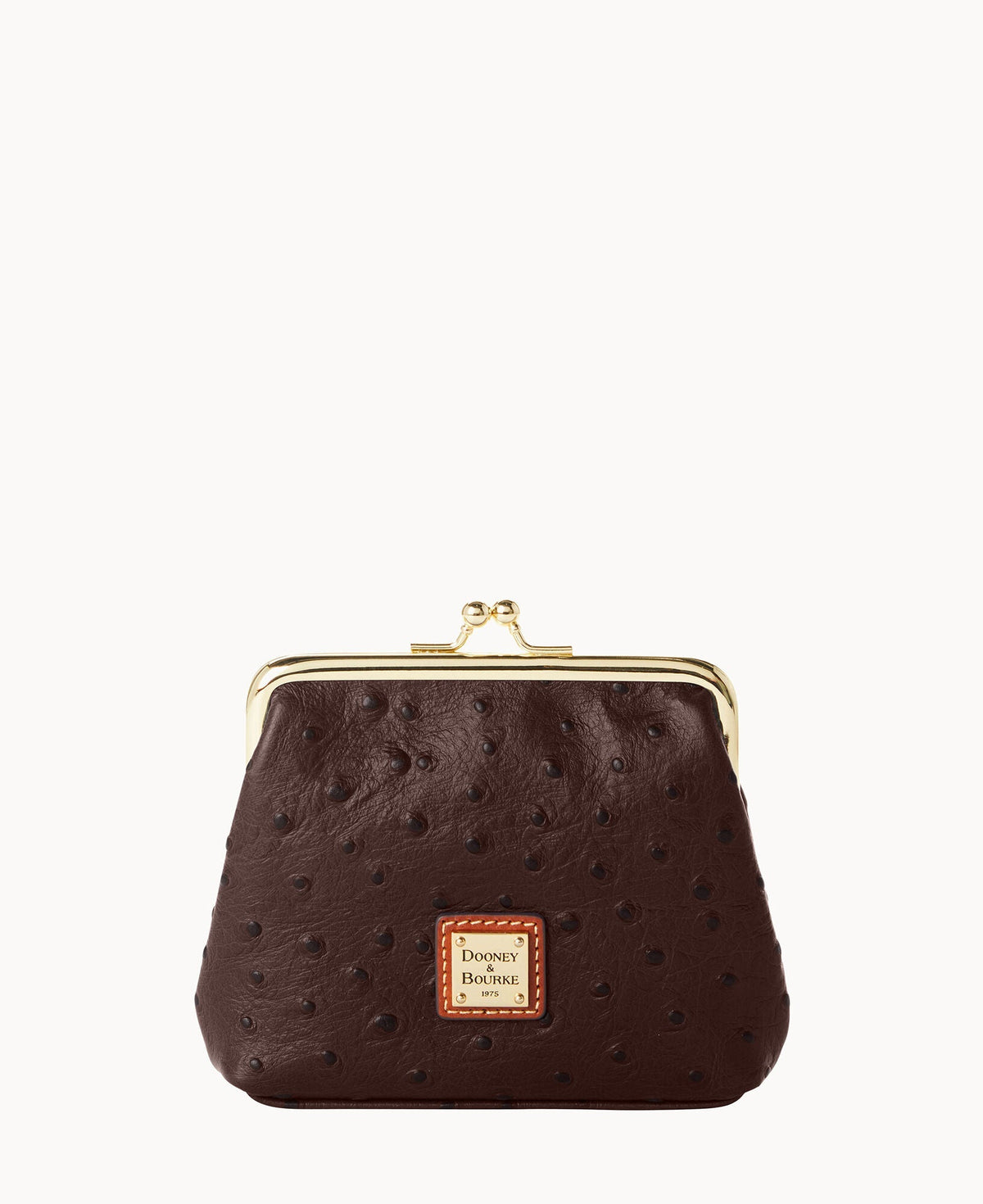Ostrich Large Framed Purse - Brown Tmoro