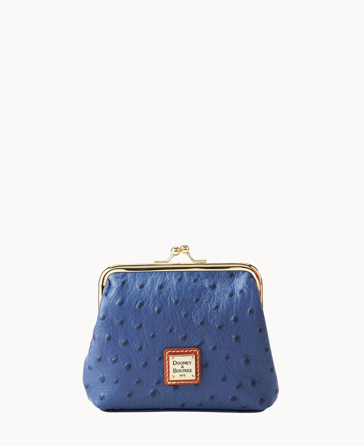 Ostrich Large Framed Purse - Marine
