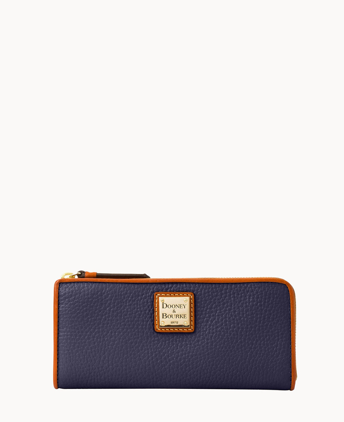 Pebble Grain Zip Clutch - Midnight Blue