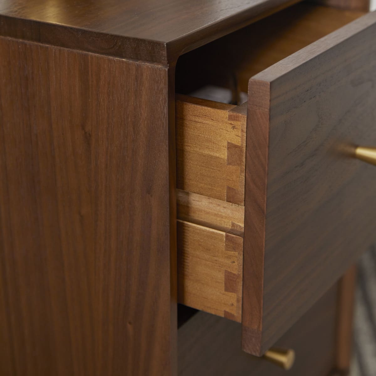Wright Narrow Walnut Bedside Table - Image 12