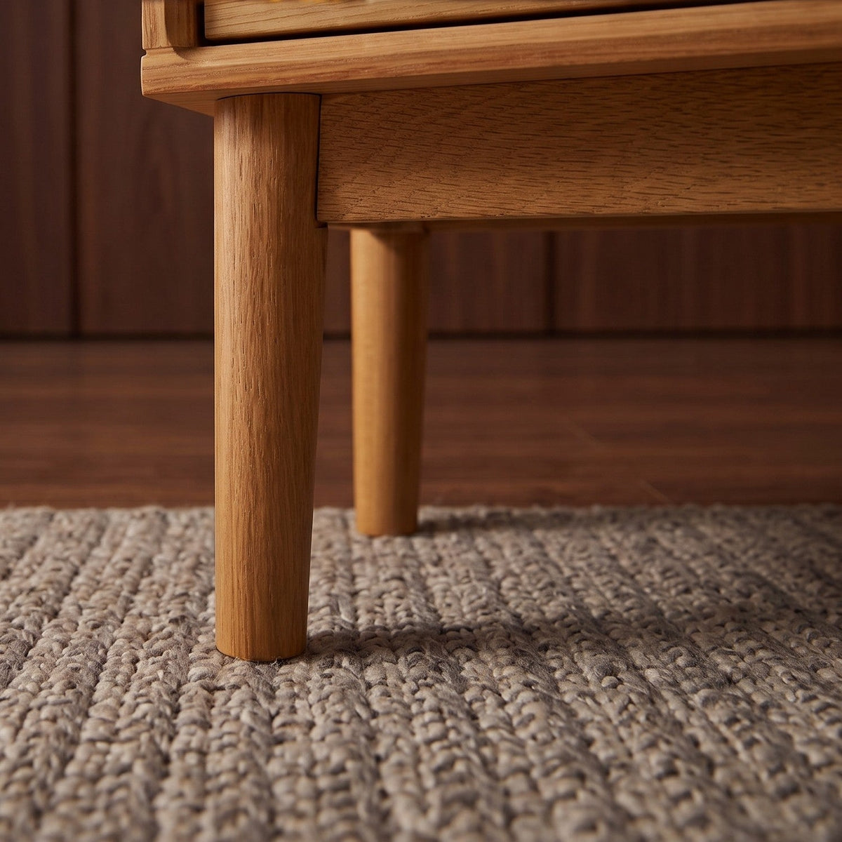 Wright Narrow Oak Bedside Table - Image 5