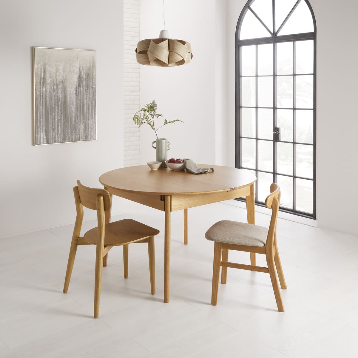 Wright Oak Round Extendable Dining Table - Image 5