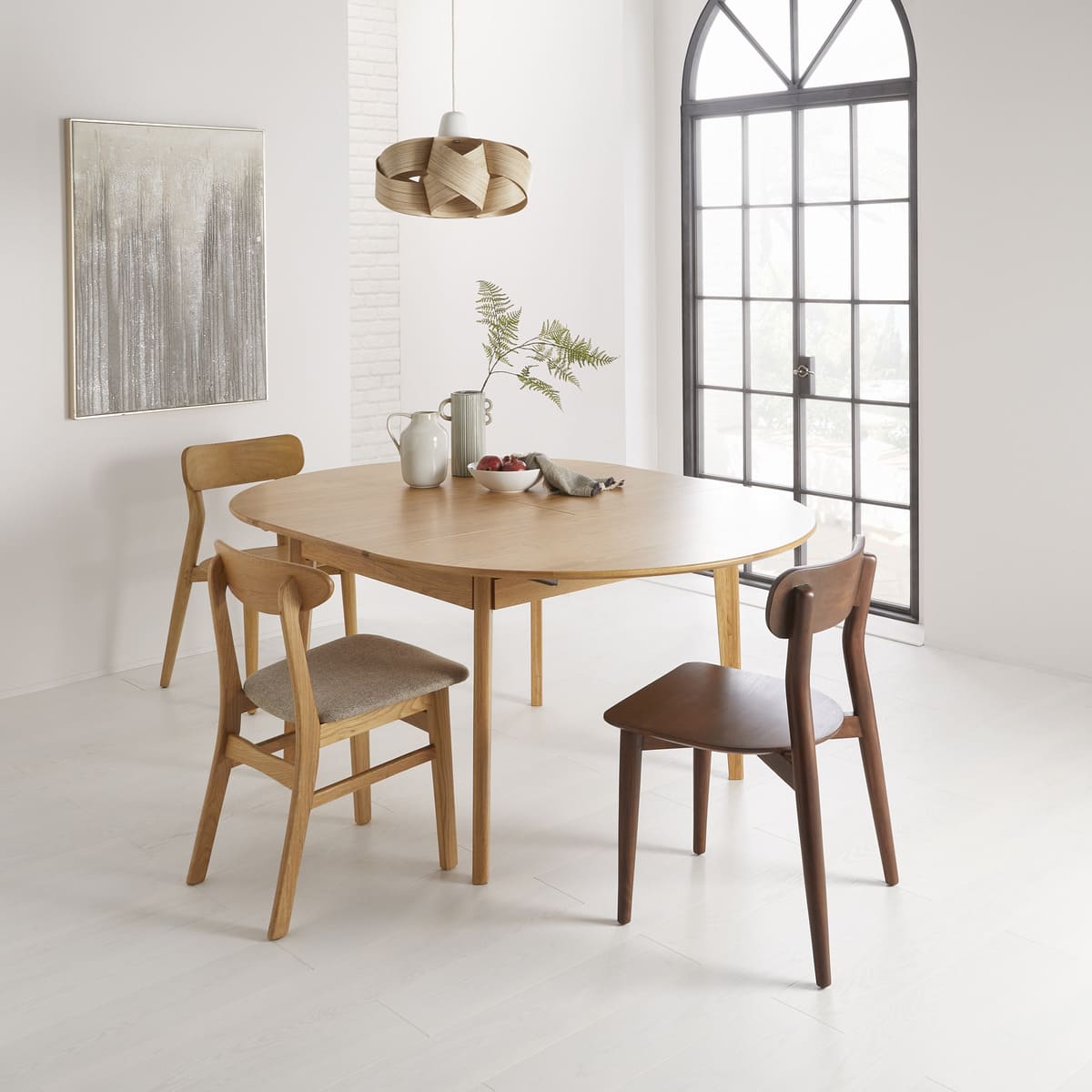 Wright Oak Round Extendable Dining Table - Image 14