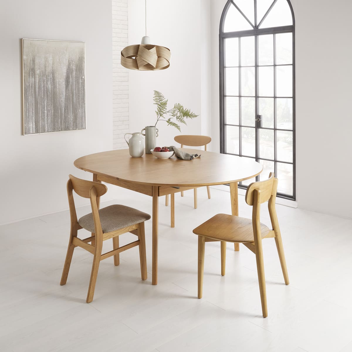 Wright Oak Round Extendable Dining Table - Image 15