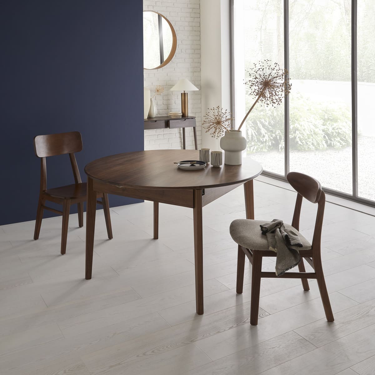 Wright Walnut Round Extendable Dining Table - Image 5