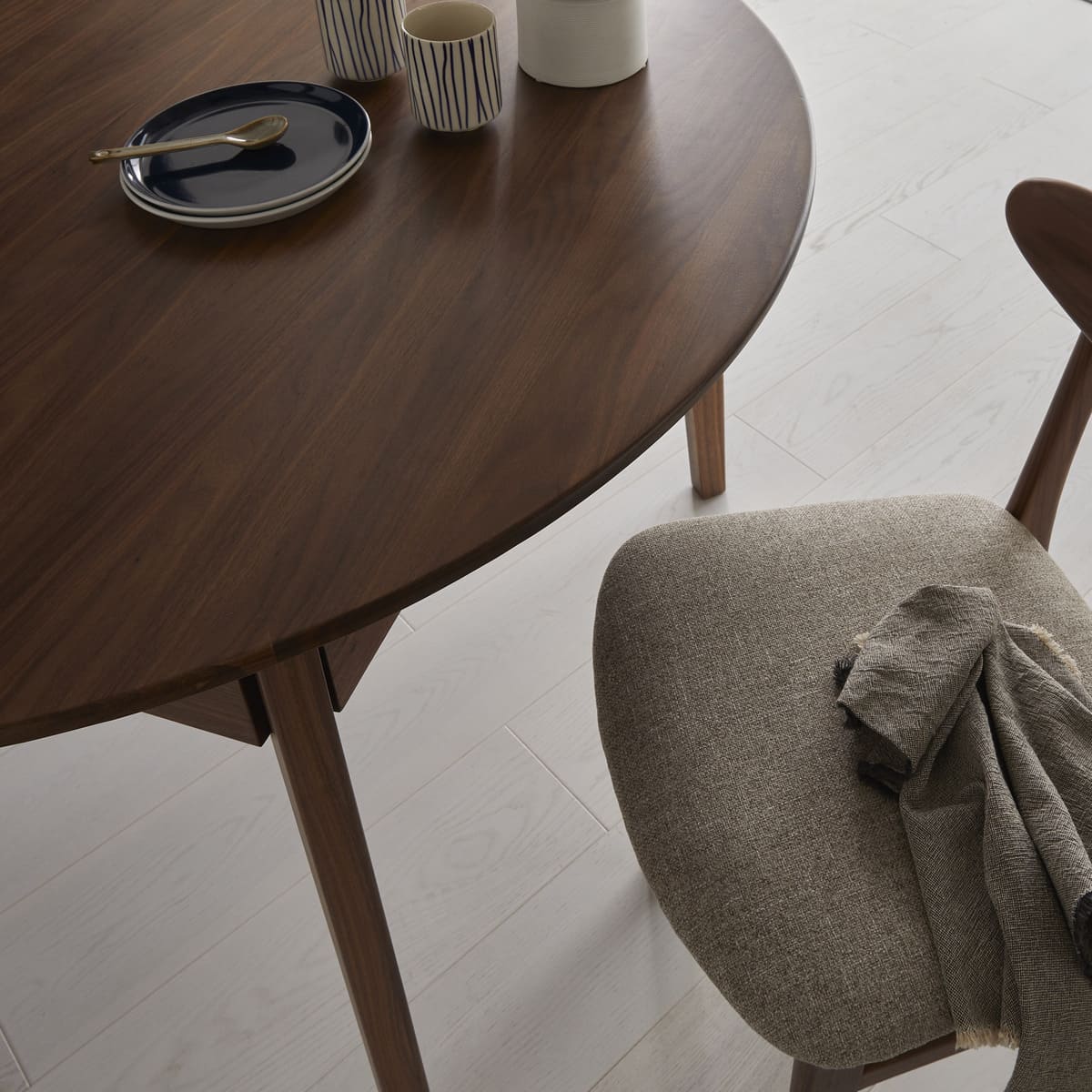 Wright Walnut Round Extendable Dining Table - Image 6