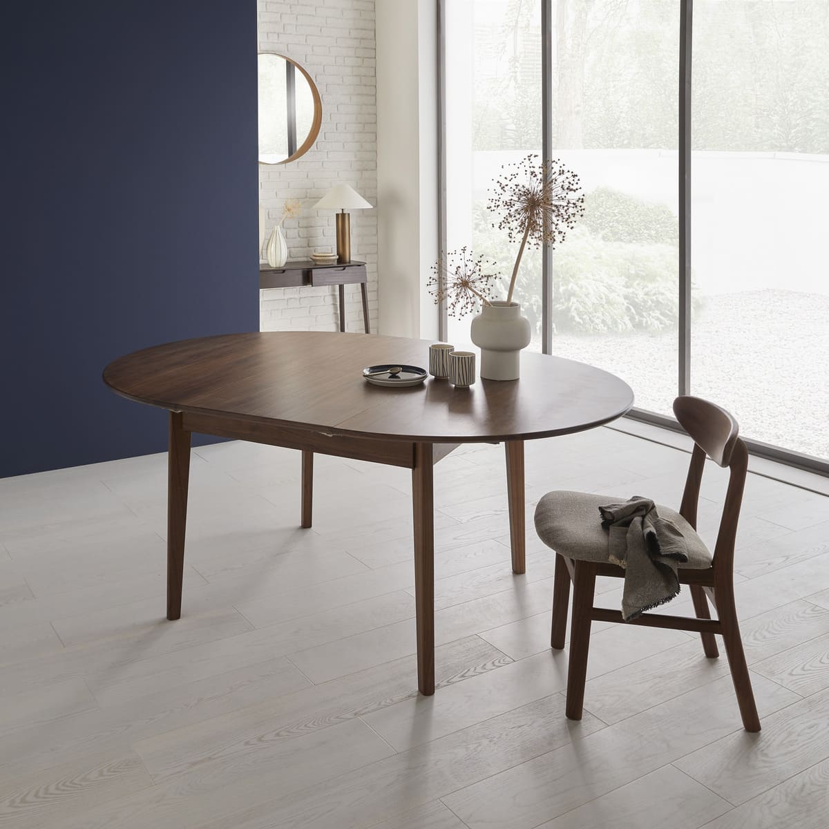 Wright Walnut Round Extendable Dining Table - Image 12