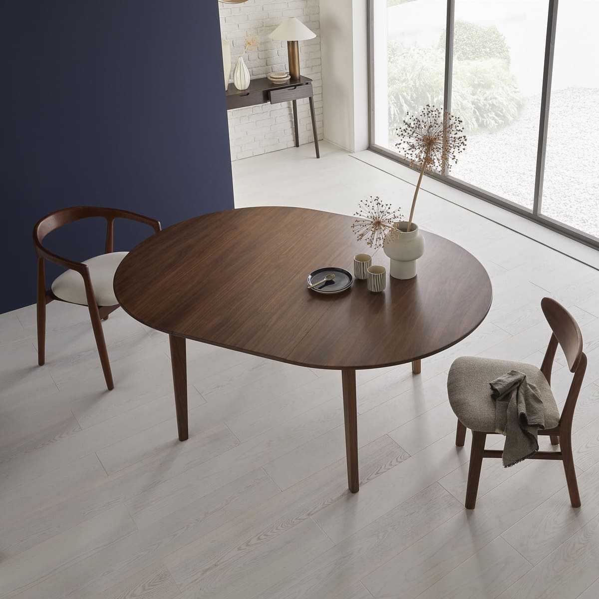 Wright Walnut Round Extendable Dining Table - Image 18