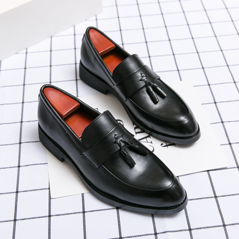 Men's Leather Tassel Loafers - Black