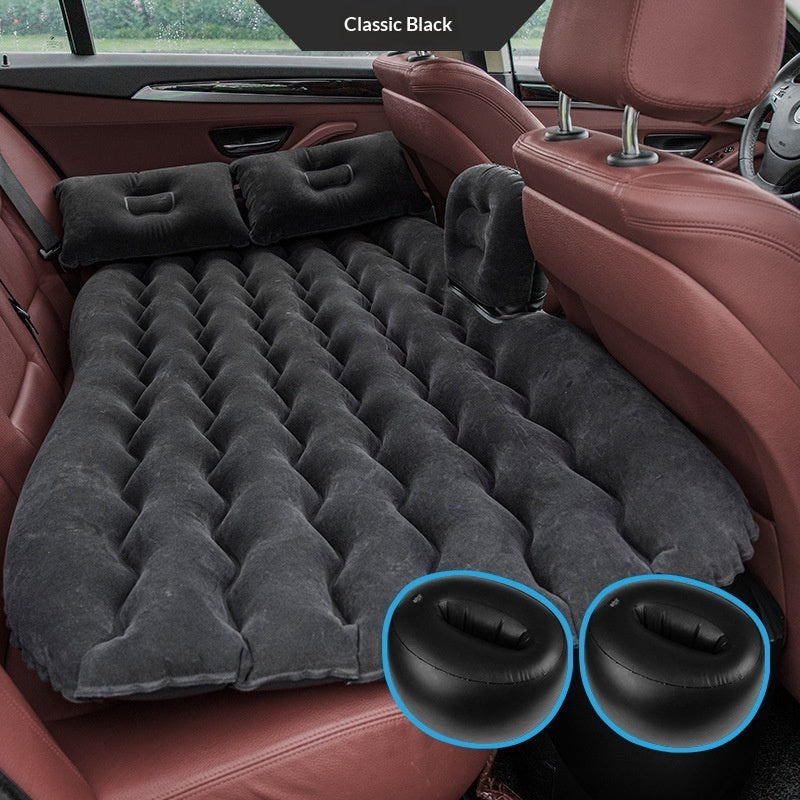 Wave-Shaped Inflatable Car Bed - 865 Black