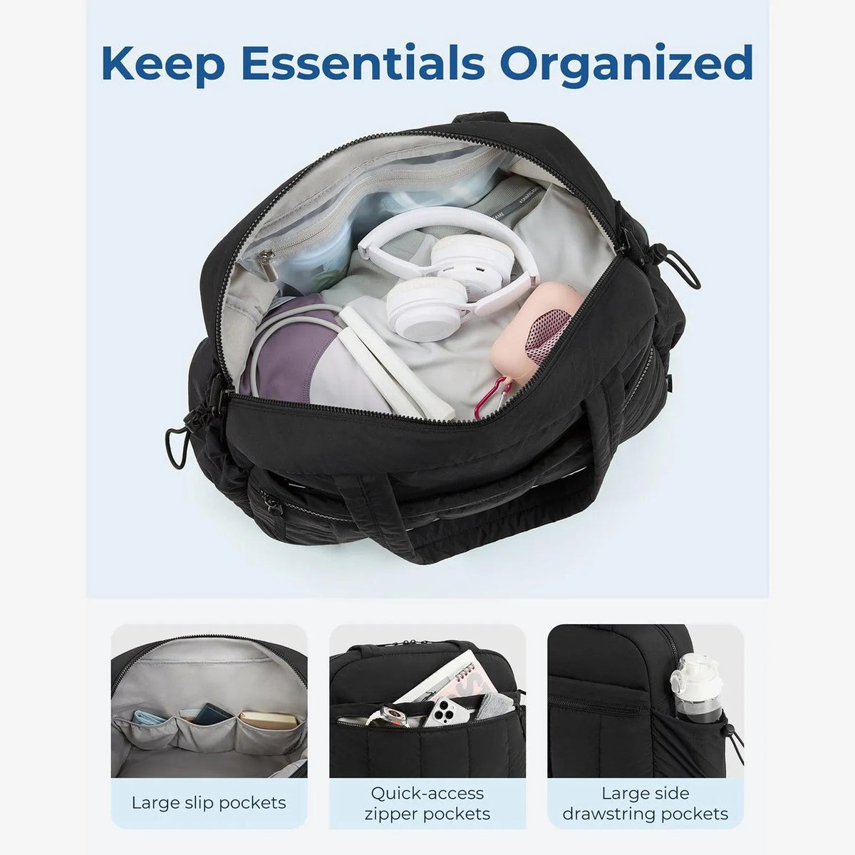 Puffy Water-Resistant Gym & Travel Duffle Bag - Image 8