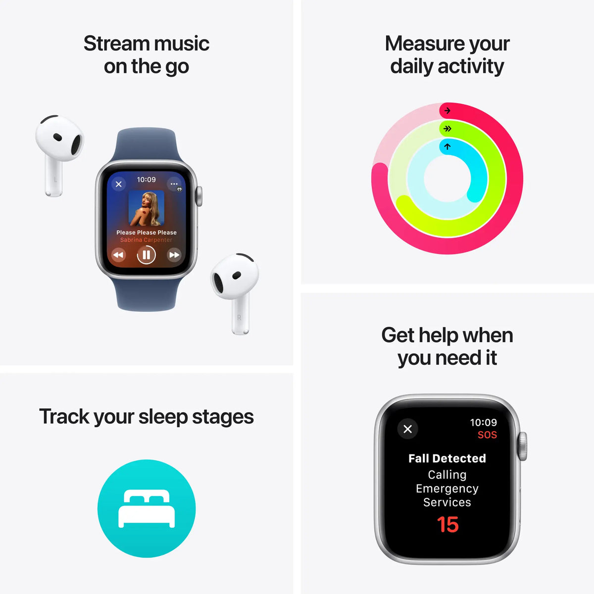 Apple Watch SE 2nd Gen (GPS+Cellular) 40mm Aluminum Case with Starlight Sport Band - S/M - Image 3
