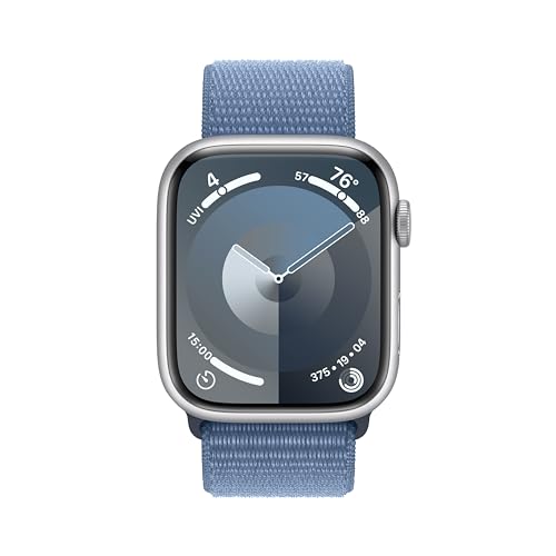 Apple Watch Series 9 (GPS+Cell) 45mm Silver Aluminum Case w/ Winter Blue Sport Loop - MRMJ3LL/A - Image 2