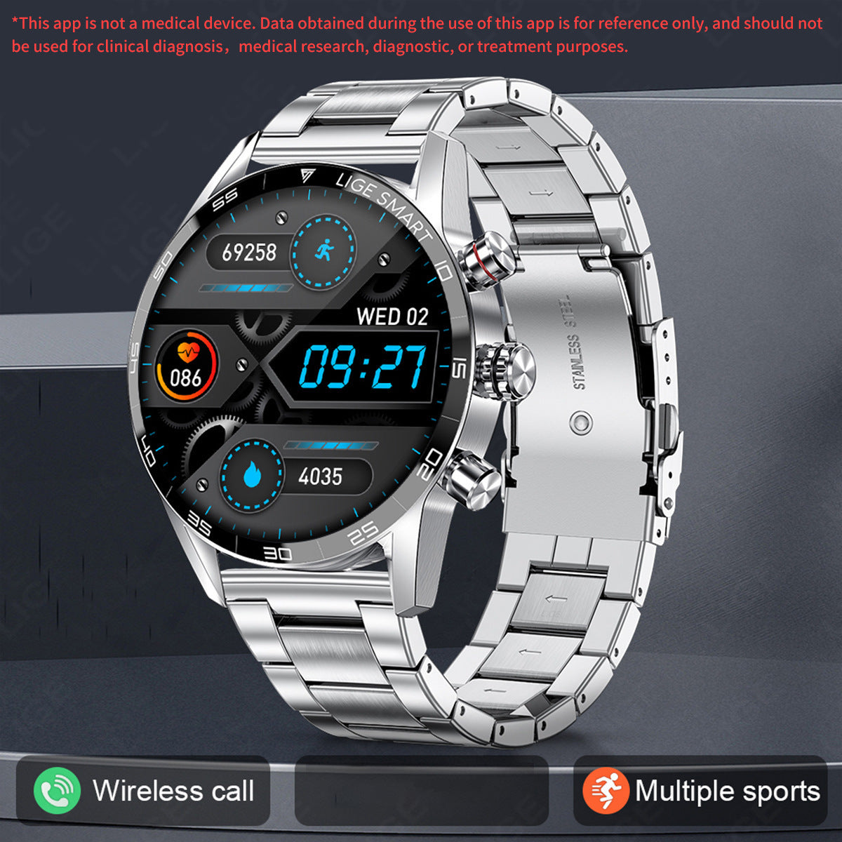 Multifunctional Bluetooth Smartwatch For Men With Blood Pressure And Heart Rate Monitoring - Image 2