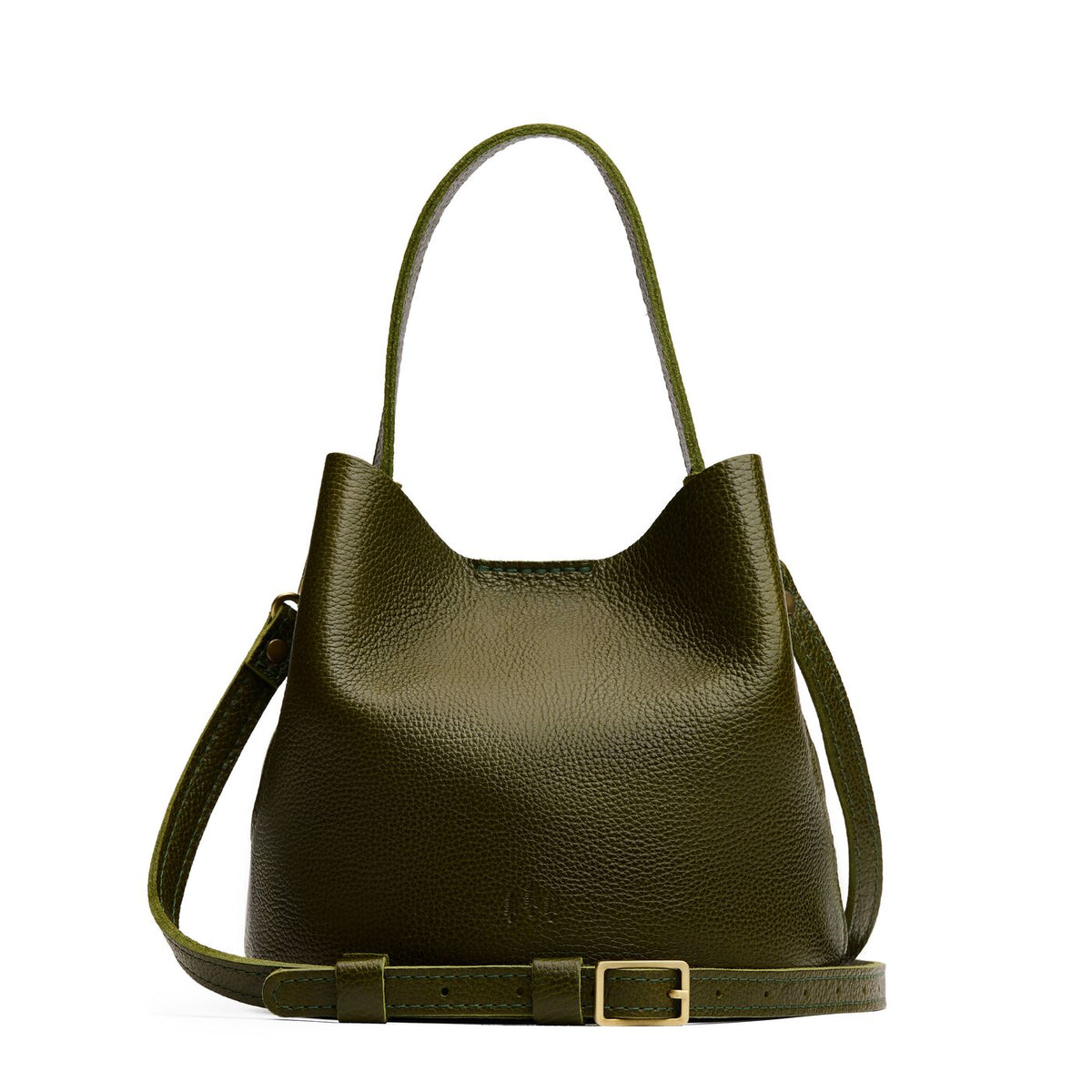 Belle Bucket Bag - Pebbled Olive / Small