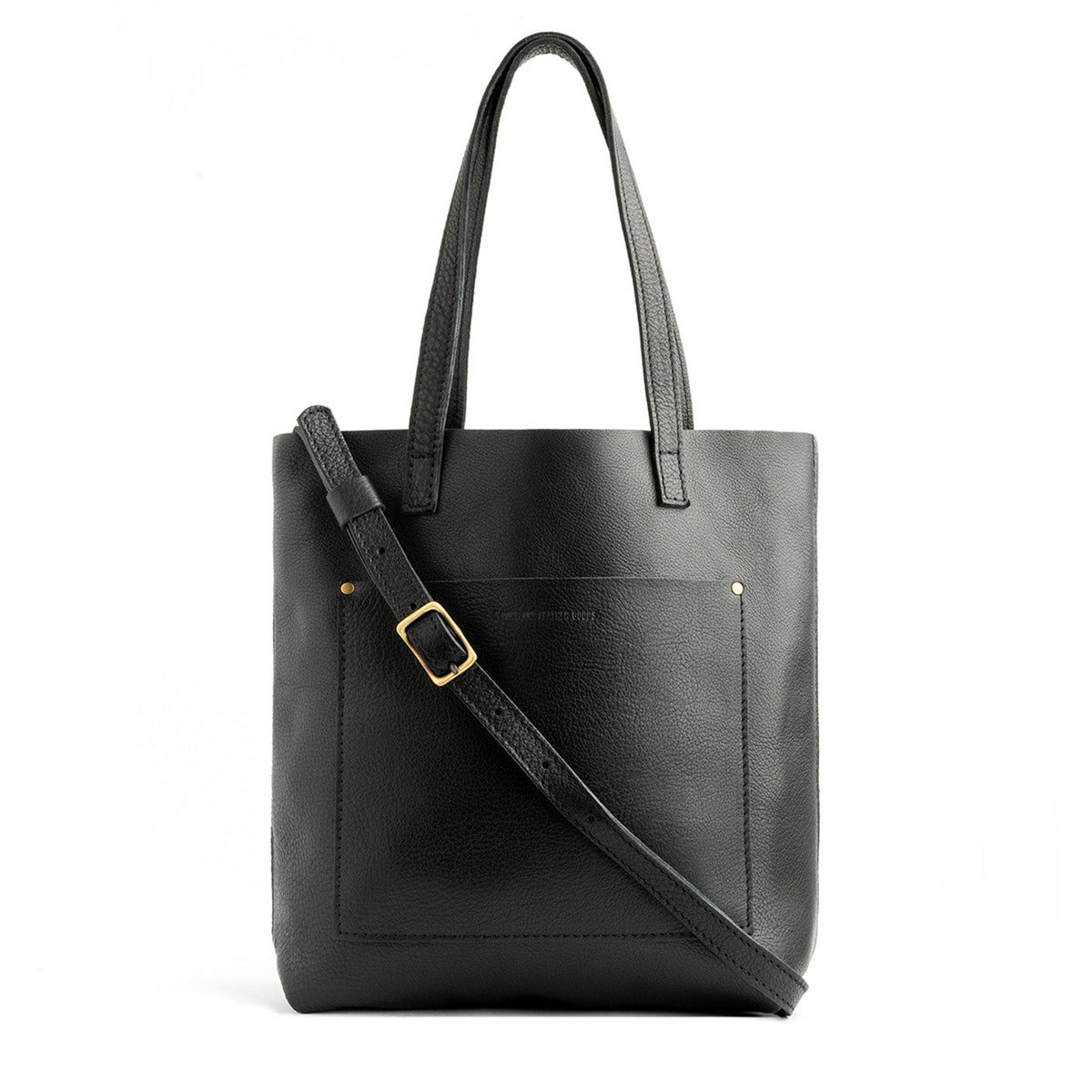 Crossbody Tote - Pebbled--black