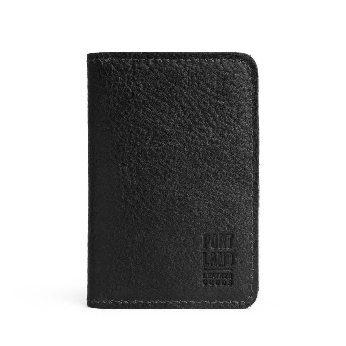 'Almost Perfect' Leather Modern Passport Holder - Pebbled--black