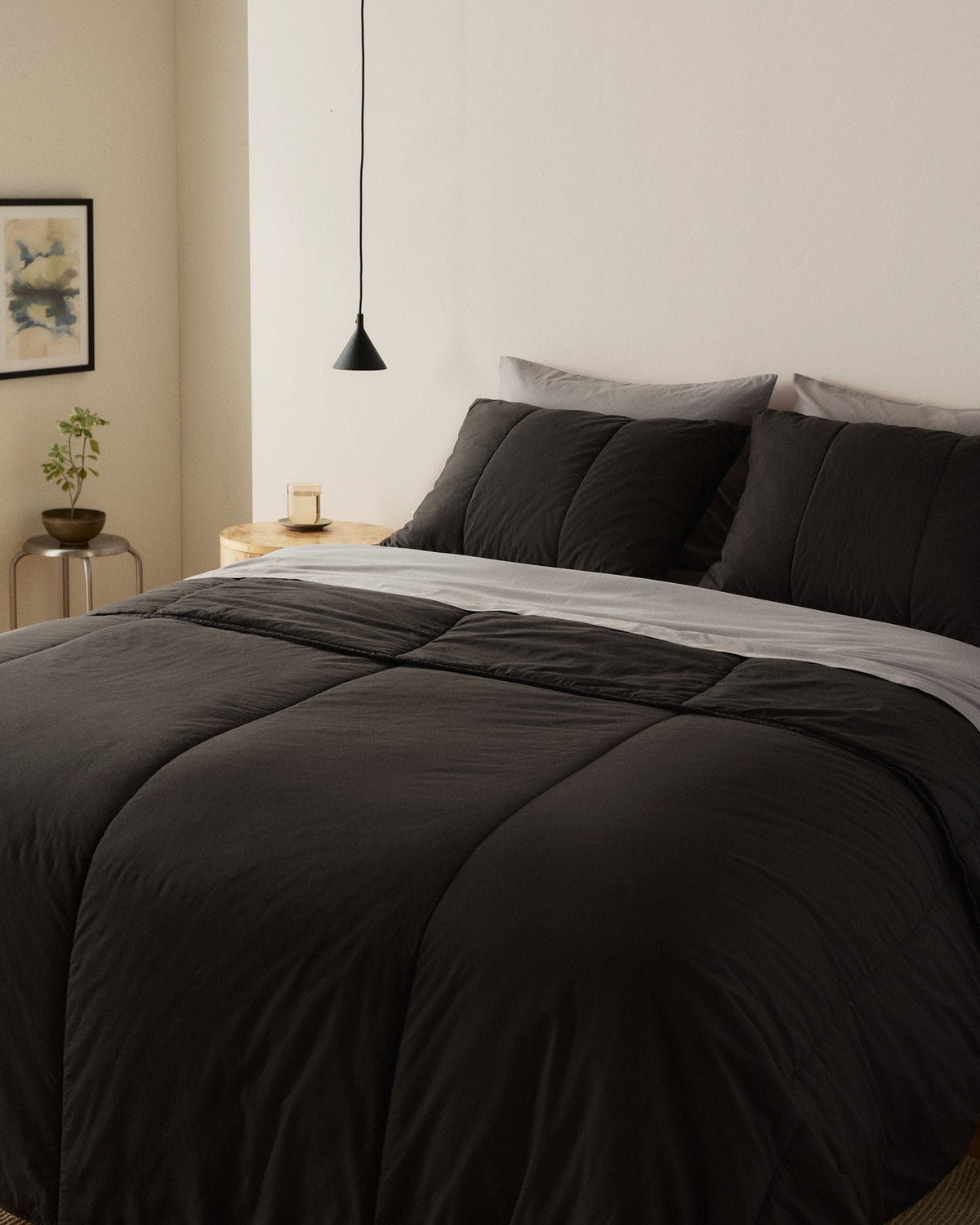 Percale Fitted Sheet (Pebble) - Image 4