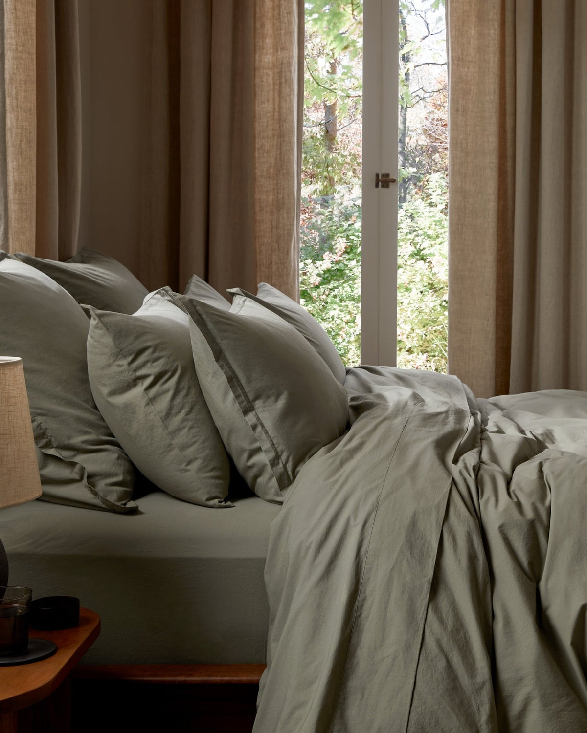 Brushed Cotton Sheet Set - Moss K/CK - Image 4