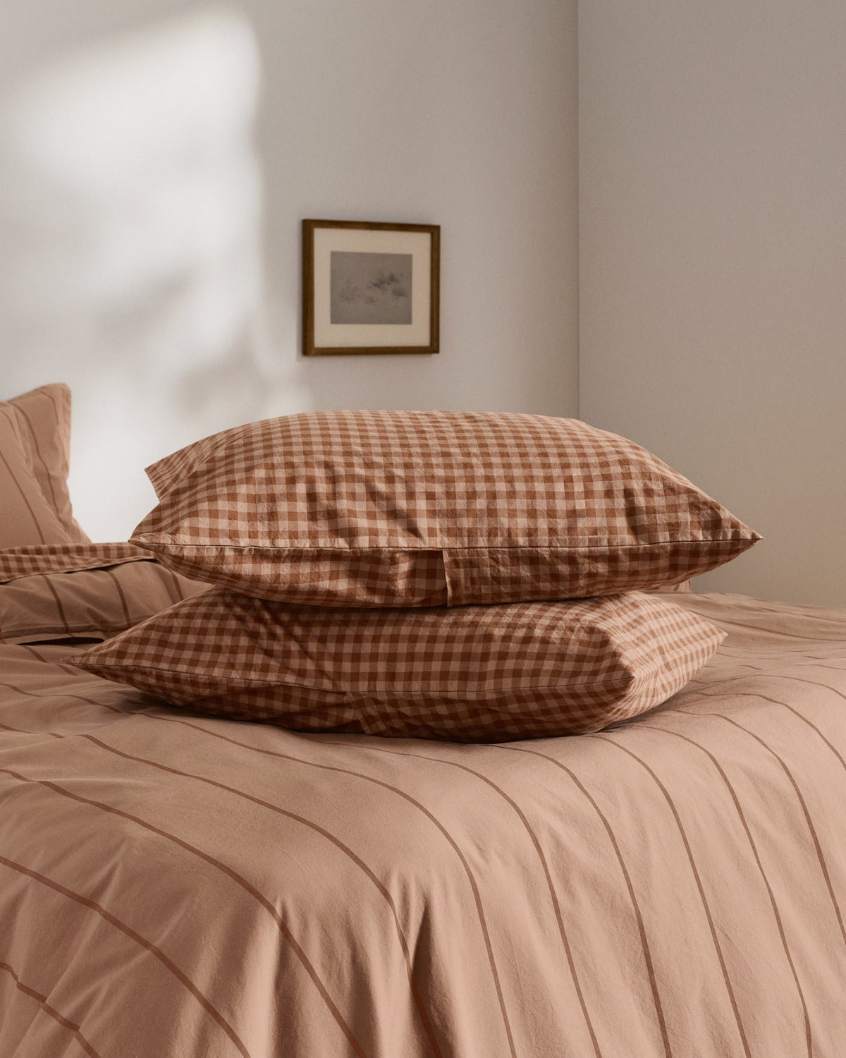 Brushed Cotton Pillowcase Set (Adobe Check) - Image 2